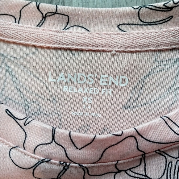 Lands' End Relaxed Fit Long Sleeve Floral Tunic Sz XS - Picture 6 of 8